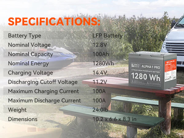 UL1973 Certified 12V 100Ah LiFePO4 Battery for Solar and Marine Power