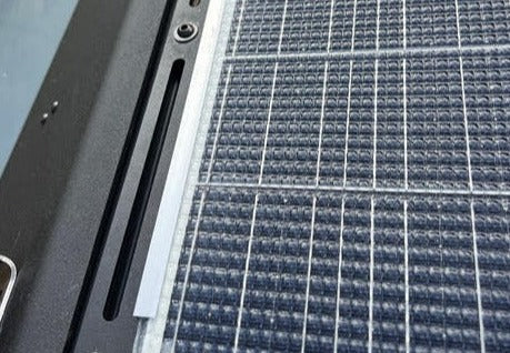 Silver Mounting bracket on Orion roof rack with 175watt walkable panel