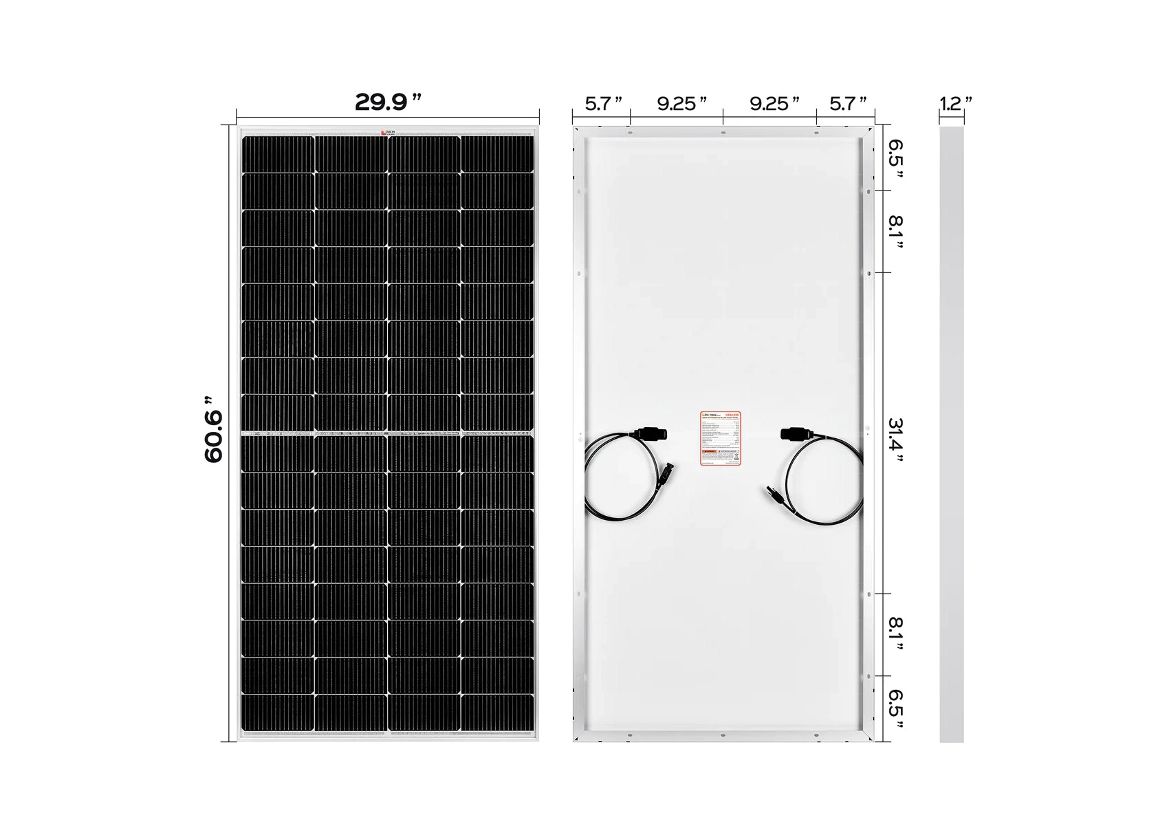 Rich 250 Watt Monocrystalline Solar Panel Dimensions