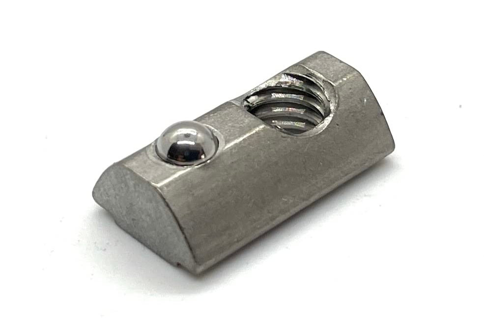 Roll-In T-Nut w/ Ball Spring - Stainless Steel