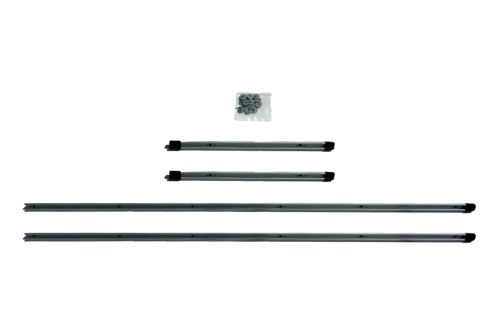 Uninstalled OEM Sprinter roof rail kit with hardware and end caps