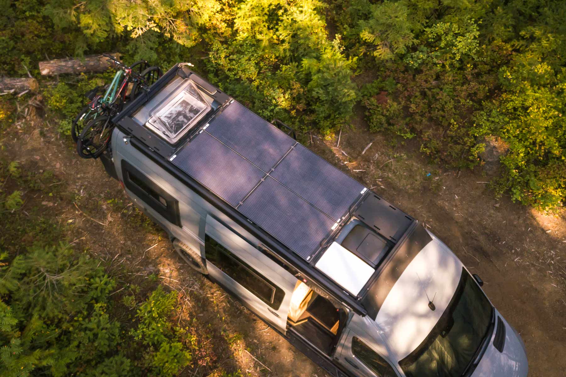 Orion sprinter rack with 600w of walkable solar