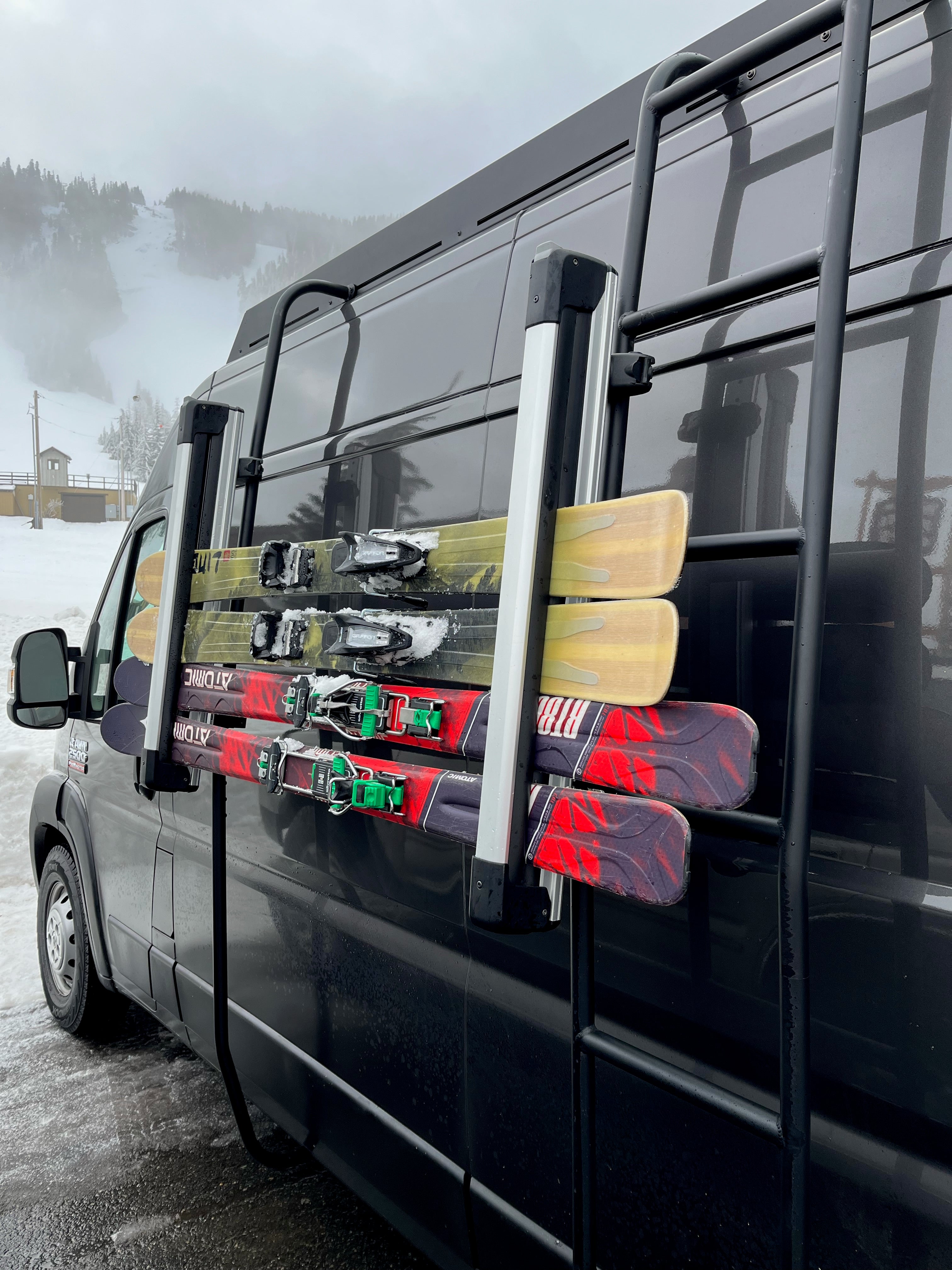 Orion Van Gear Promaster rack, side ladder, board pole, with skis