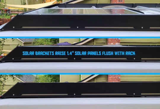 A comparison of flush mounting solar brackets using orion van gear rack and solar brackets