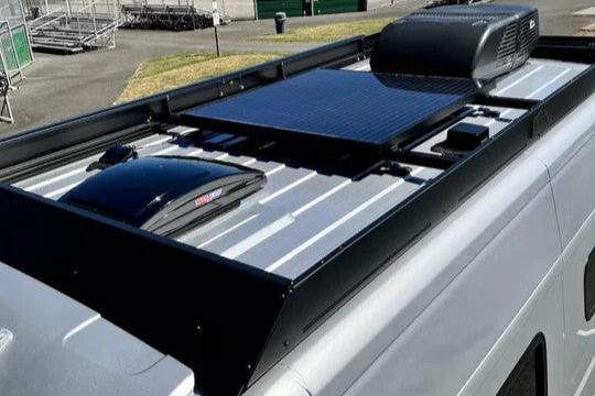 A solis pocket with the factory panel raised up onto the Orion roof rack