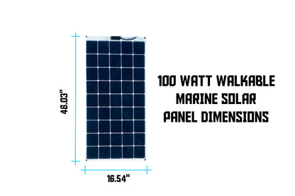100 Watt Walkable Marine Solar Panel - Maxeon Sunpower Cells