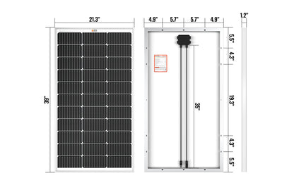 Rich MEGA 100 Watt 12V Solar Panel | Compact