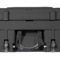 Side profile of the ROAM 128L Rolling Rugged Case with sturdy handles and all-terrain wheels