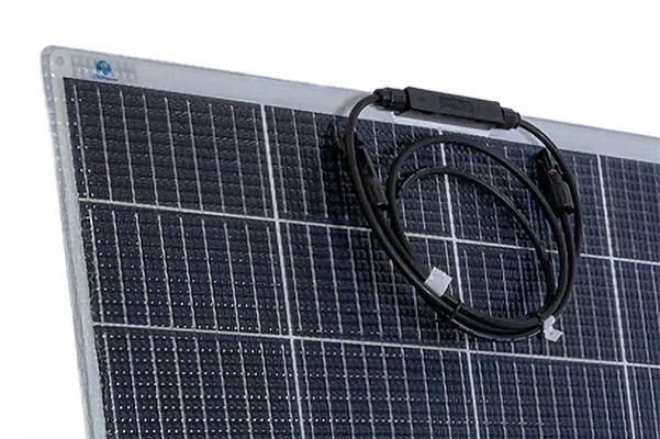 Walkable solar panel with a cable attached on a white background