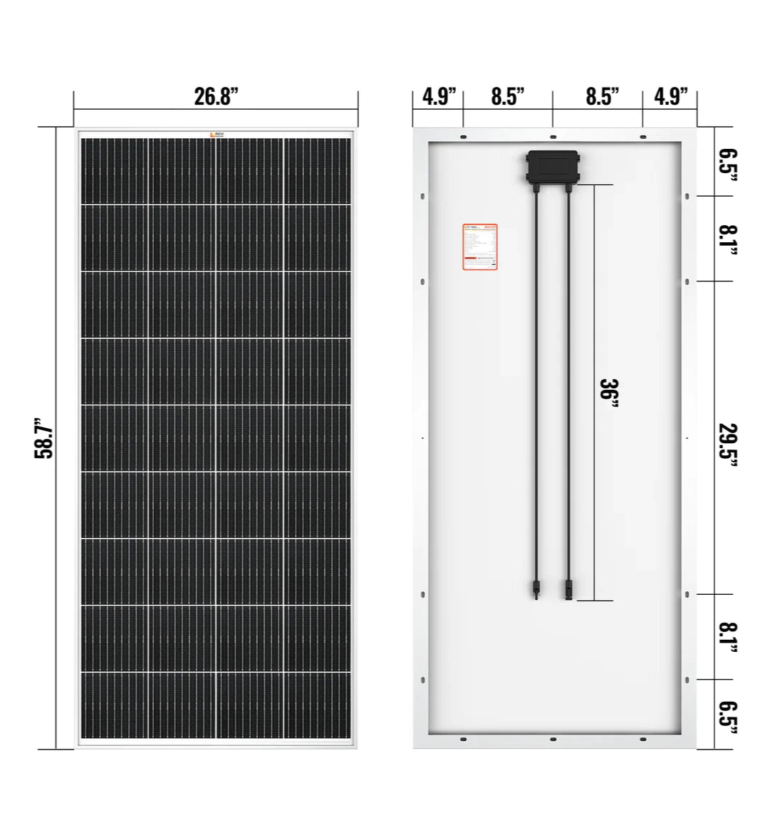 Rich MEGA 200 Watt 12v Solar Panel