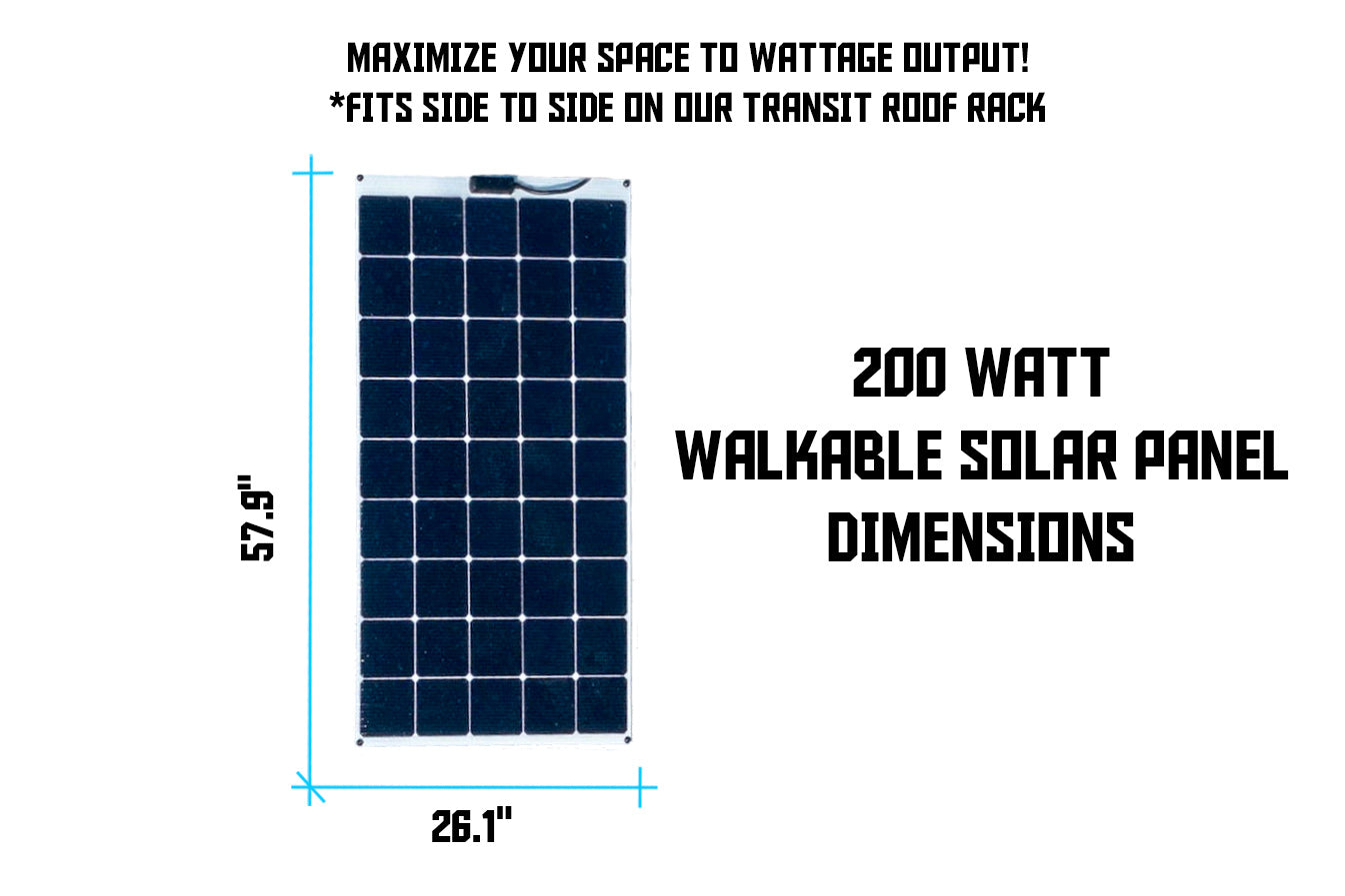 200w walkable solar panel dimensions