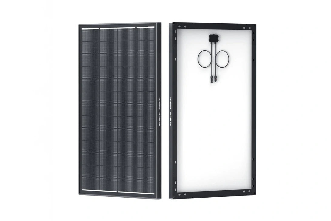 Renogy 200w shadowflux solar panel front and back