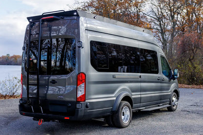two senna 45 side lights on orion van gear rack on ford transit EXT
