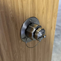 Stainless steel pressure fill inlet for cleaner no-spill water filling