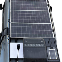 three 165 watt walkable solar panels on orion roof rack