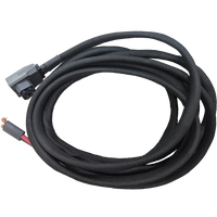 Close-up of EcoFlow battery connector on 48V air conditioner cable with bare wire ends