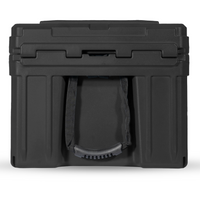 Side profile of the Roam 86L Case with reinforced corners and handle
 - black