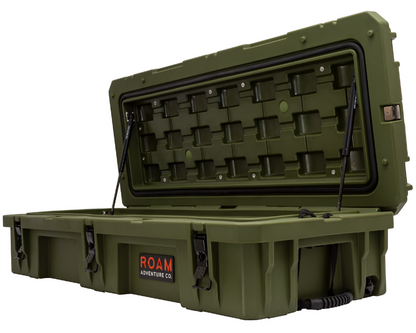 green opened 95L Roam Rugged Case