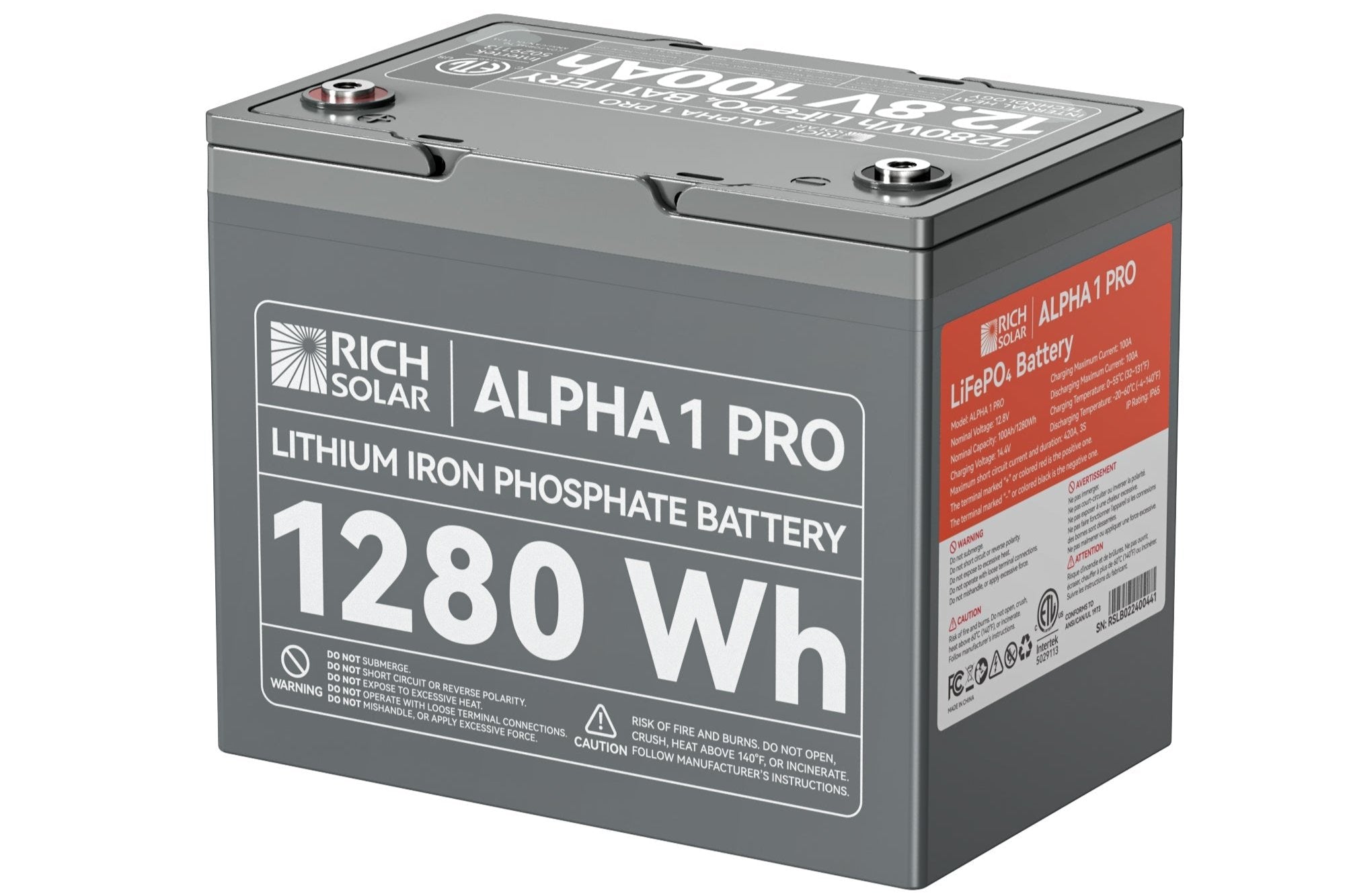 ALPHA 1 PRO 12V 100Ah LiFePO4 Battery for Off-Grid, RVs, and Van Conversions