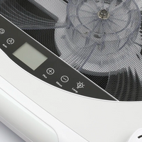 Close-up of nomadicark fan with control panel featuring controls
