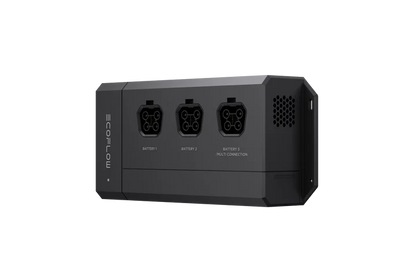 Angled view of EcoFlow Power Dock showing 48V DC output and input connections