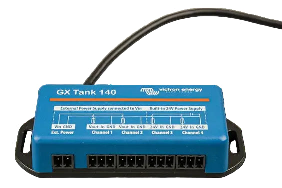 GX Tank 140 electronic energy power supply on a white background