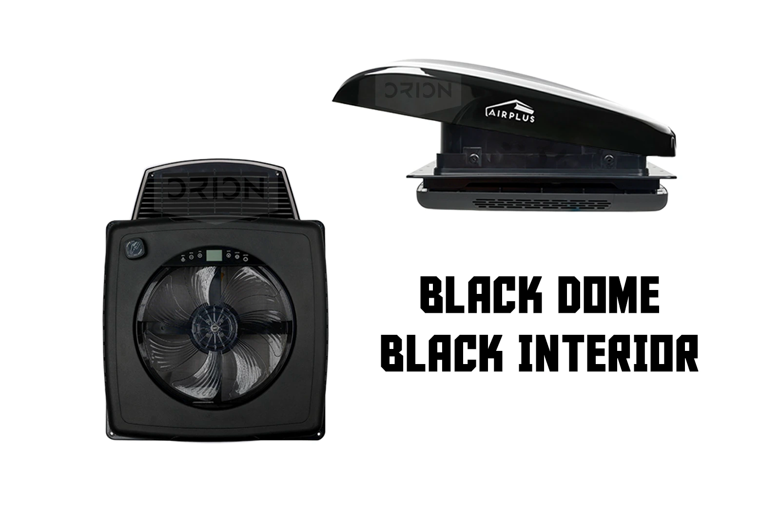 AirPlus roof fan with black dome and black interior shroud