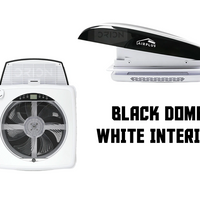 AirPlus roof fan with black dome and white interior shroud