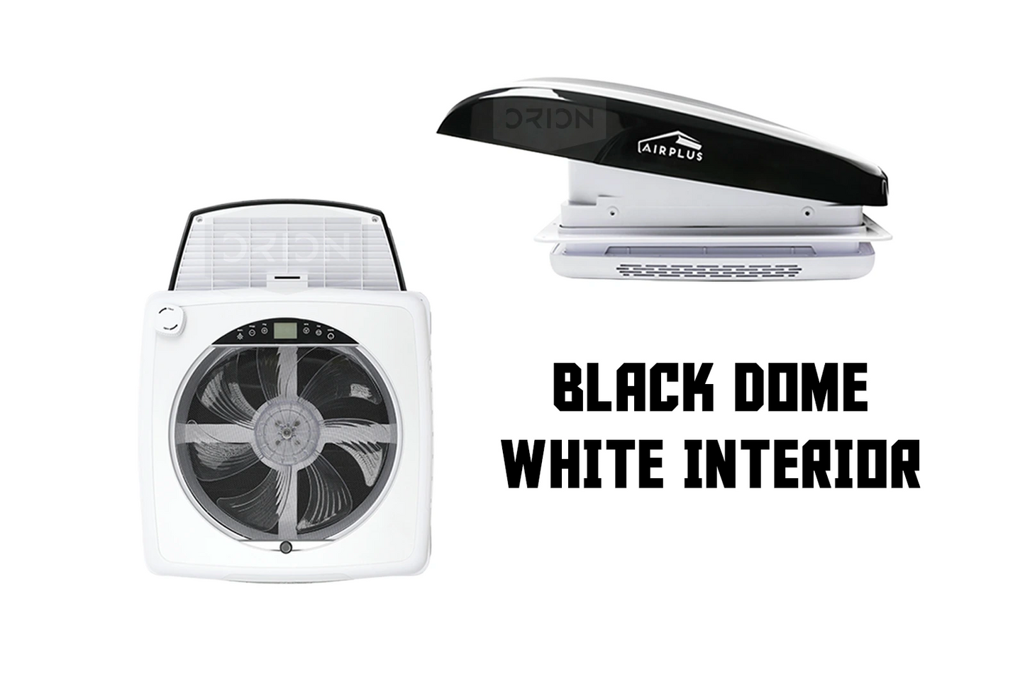 AirPlus roof fan with black dome and white interior shroud