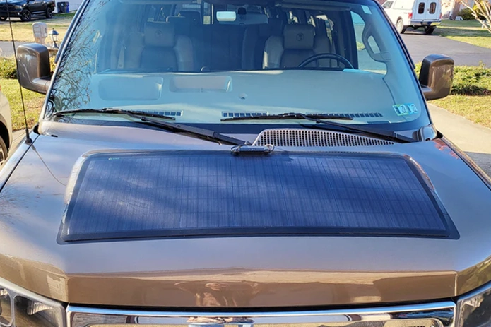 Chevrolet Express Van Lensun 90W Hood Flexible Solar Panel