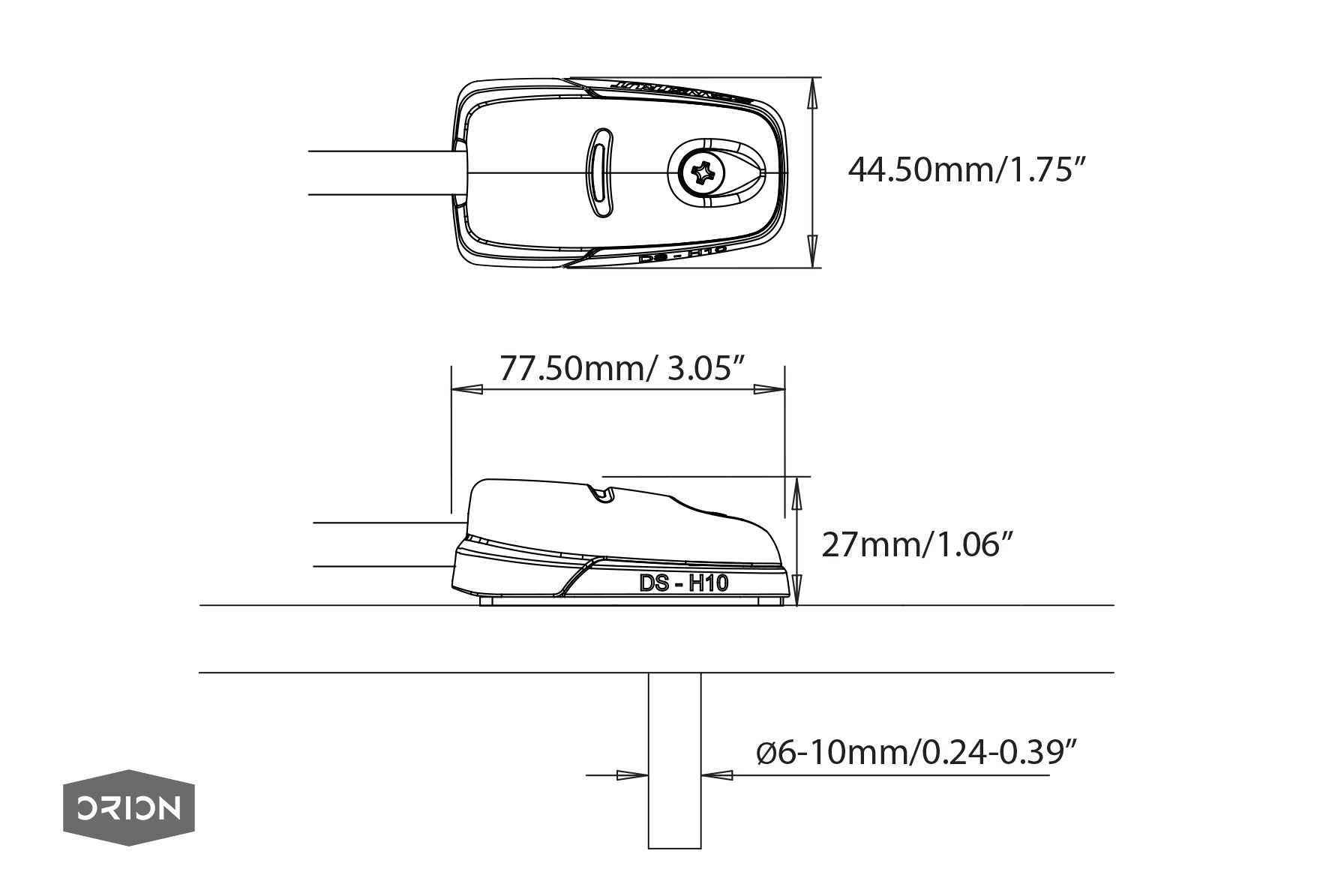 Scanstrut DS-H10-BLK Single Cable Seal