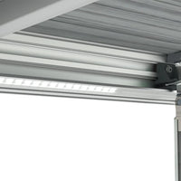 Close-up view of the LED light strip and PVC lenses for the Fiamma F80S/F65L awning, highlighting the high-quality construction and easy installation.