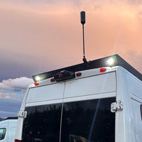 Upgraded Rear Deflector with built in scene lights pictured on Orion Roof Rack