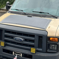 Ford cargo van with hood solar panel