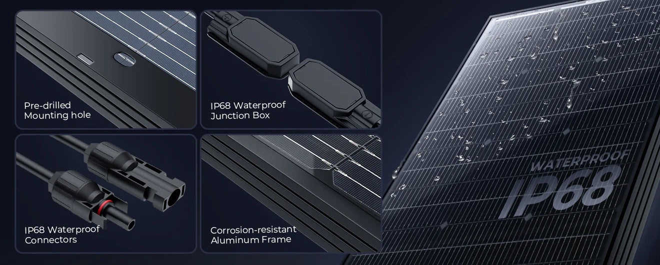 100w Bougerv bifacial solar panel features