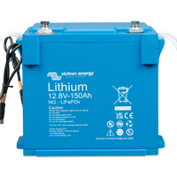 Victron Lithium NG LiFePO4 Battery 12.8V 150Ah – front angle view with smart terminals and rugged IP65-rated case
