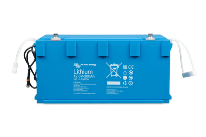 Victron Lithium NG LiFePO4 Battery 12.8V 300Ah – front angle view showing compact IP65 housing and smart terminal layout