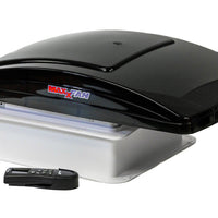 MAXXAIR Maxxfan Deluxe Camper Van Roof Vent Fan 00-07500K model by Orion, showcasing superior ventilation technology with built-in rain shield for all-weather van comfort.