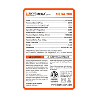 200w Rich solar panel specs