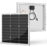 Solar panel with mounting bracket on a white background