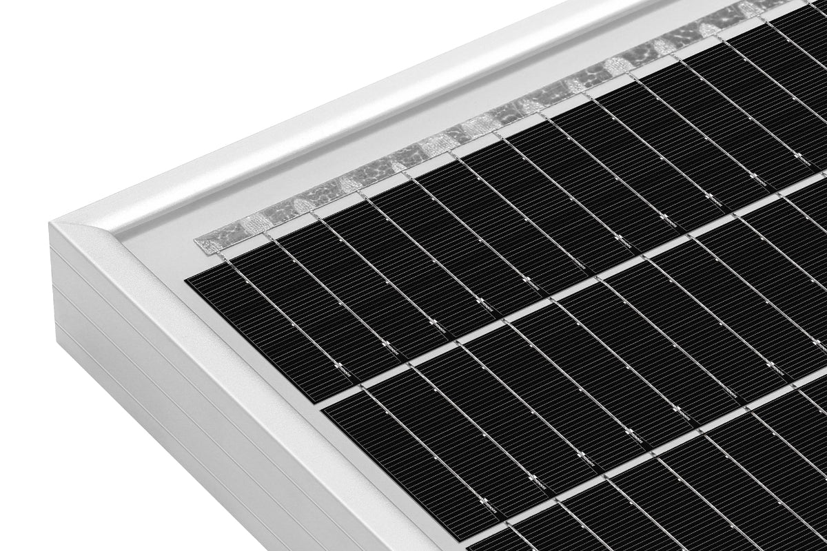 Rich solar 50w panel closeup