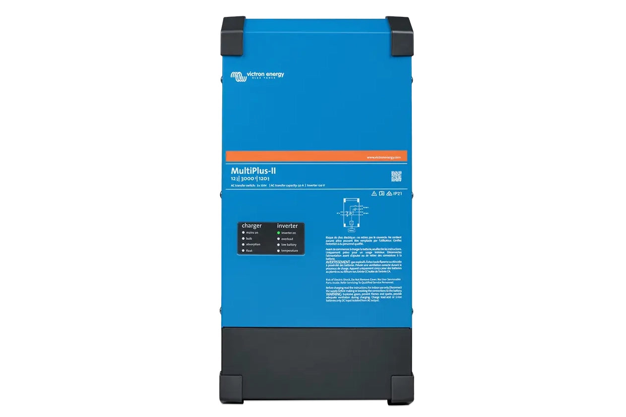 Victron MultiPlus 2 with black base on a white background