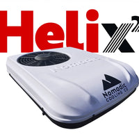 X2 Helix white shroud top view, low-profile DC AC for vans and RVs