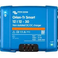 Blue Victron Energy Orion-Tr Smart DC/DC charger on a white background