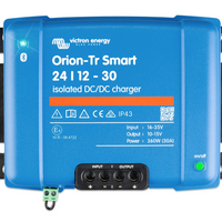 Blue Victron Energy Orion-Tr Smart DC/DC charger on a white background