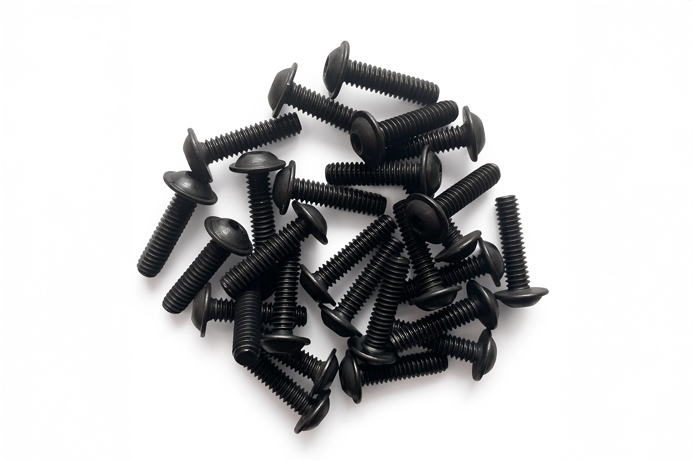 1/4-20 Flanged Button Head Socket Screws - Black 316 Stainless Steel (26-Pack, 5 Lengths: 3/8 in to 1 in)