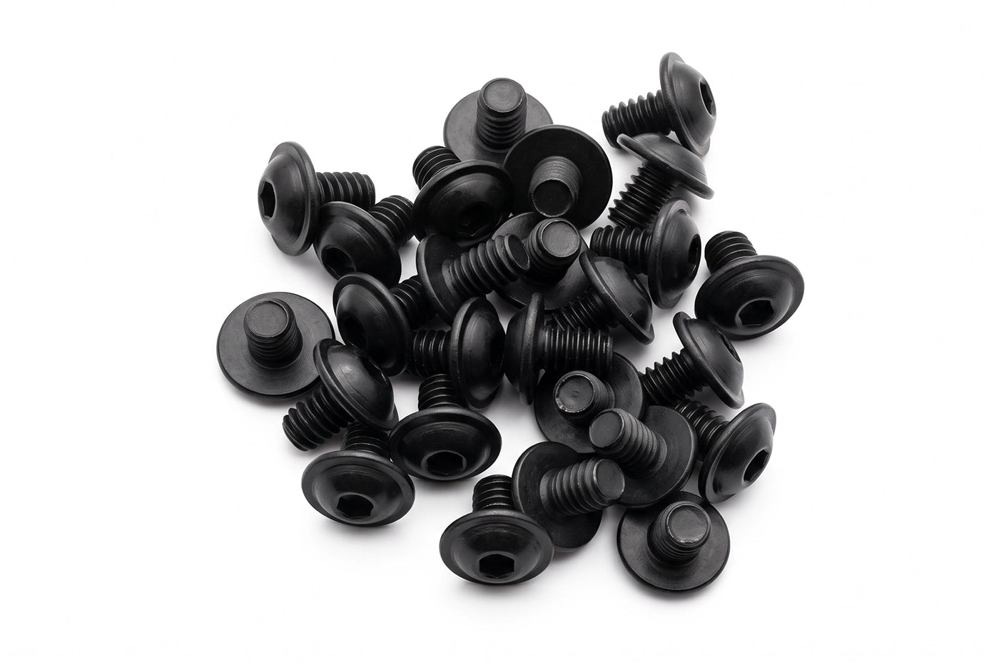 1/4-20 Flanged Button Head Socket Screws - Black 316 Stainless Steel (26-Pack, 5 Lengths: 3/8 in to 1 in)