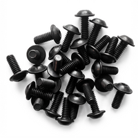 1/4-20 Flanged Button Head Socket Screws - Black 316 Stainless Steel (26-Pack, 5 Lengths: 3/8 in to 1 in)