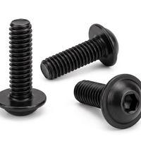 Orion Van Gear black 316 stainless steel 1/4-20 flanged button head socket screws, group of 3 bolts