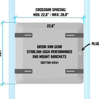Orion Flat high performance mounting brackets for starlink - end mount diagram